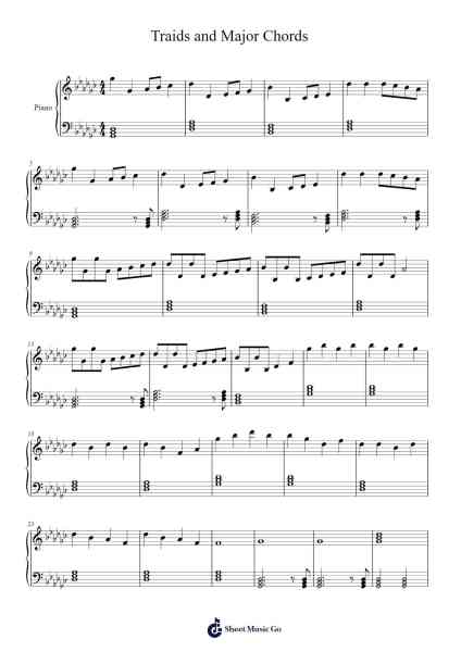 Traids and Major Chords Sheet Music by s213227-Arr.Cherlian Zimreed