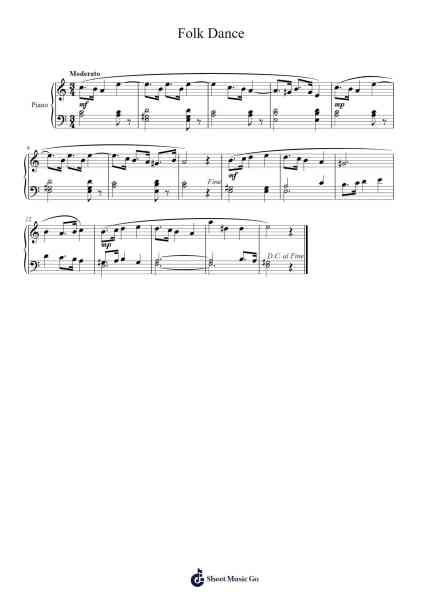 Folk Dance Sheet Music by Efvy-Arr.Faybaird