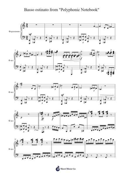 Basso ostinato from "Polyphonic Notebook" Sheet Music by Andrey Gitsman-Arr.Junechad