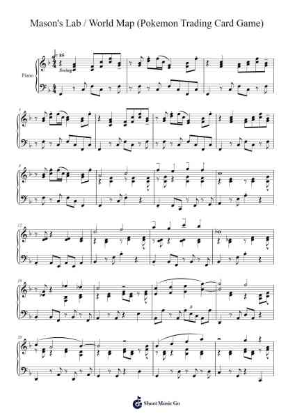 Mason's Lab / World Map (Pokemon Trading Card Game) Sheet Music by Ichiro Shimakura-Arr.Kayrist