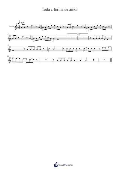 Toda a forma de amor Sheet Music by Lulu Santos-Arr.Eveken Dougloyd