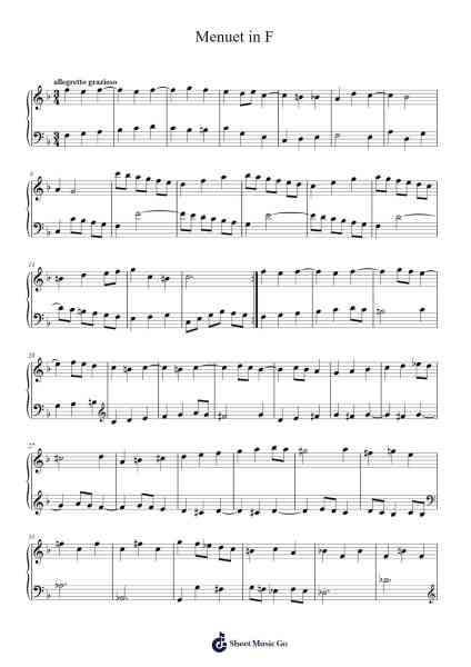 Menuet in F Sheet Music by Rob Peters-Arr.Louisron Whitemax