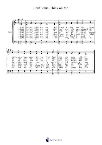 Lord Jesus, Think on Me Sheet Music by William Daman-Arr.Thadean Chilridge