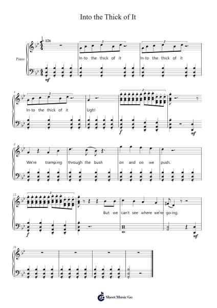Into the Thick of It Sheet Music by The Backyardigans-Arr.Kirkjoel