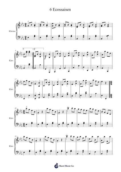 6 Ecossaisen 楽譜 by Ludwig van Beethoven-Arr.Gemcam Lanbert