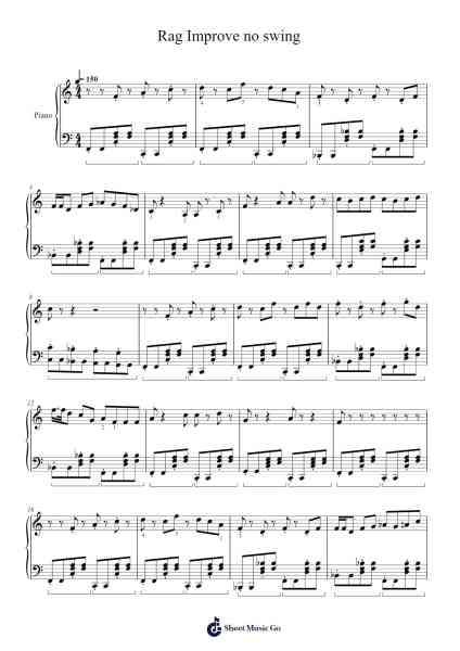 Rag Improve no swing Sheet Music by transkye234-Arr.Ivessid