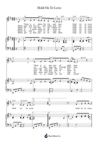 Hold On To Love Sheet Music by Jesse Manibusan-Arr.Leaglan Piersmar