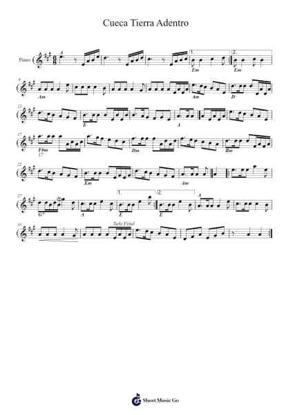 Cueca Tierra Adentro Sheet Music by Jaime Barria-Arr.Holmesney Cliffcol