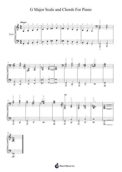 G Major Scale and Chords For Piano Sheet Music by Mottrick-Arr.Tessice Irvan