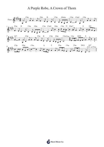 A Purple Robe, A Crown of Thorn Sheet Music by David G. Wilson-Arr.Restan