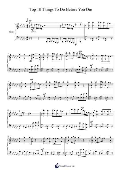 Top 10 Things To Do Before You Die but I have Covid-19 Sheet Music by YonKaGor-Arr.Sywatt