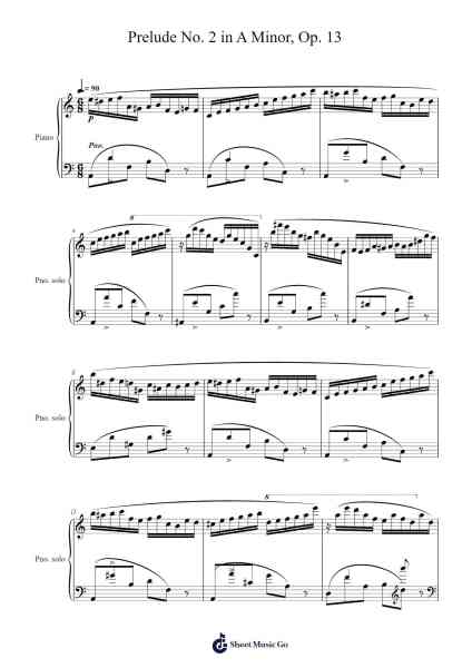 Prelude No. 2 in A Minor, Op. 13 Sheet Music by Alexander Scriabin-Arr.Rares
