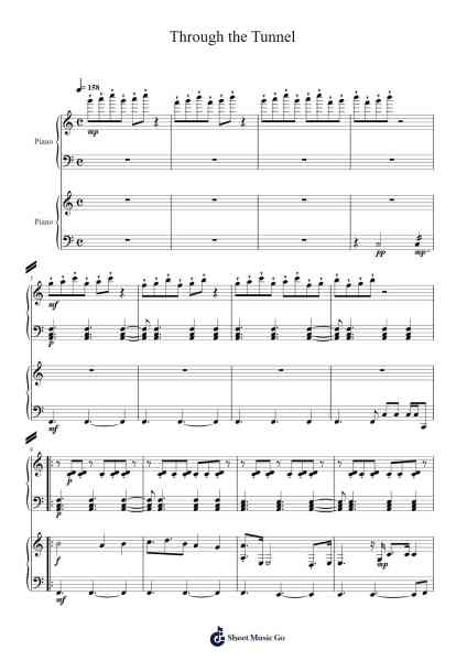 Through the Tunnel Sheet Music by Jun Ishikawa-Arr.Trebes