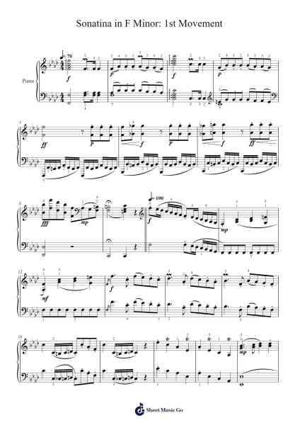 Sonatina in F Minor: 1st Movement Sheet Music by Ludwig van Beethoven-Arr.Besquinn