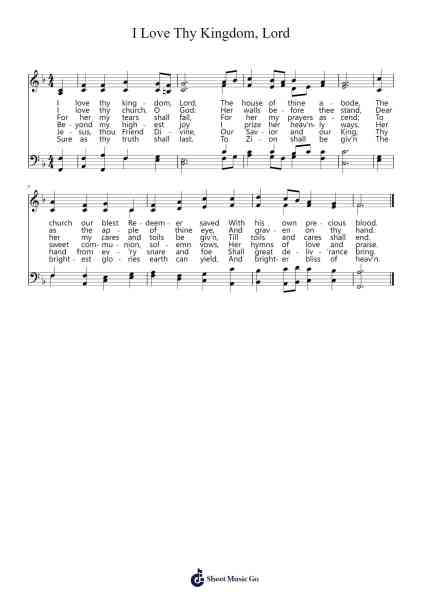 I Love Thy Kingdom, Lord Sheet Music by Efkirk-Arr.Shawstuart Bergwar
