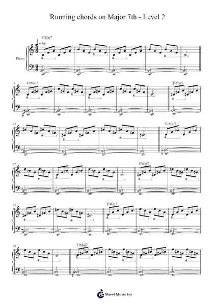 Running chords on Major 7th - Level 2 Sheet Music by Babaoo-Arr.Danchi