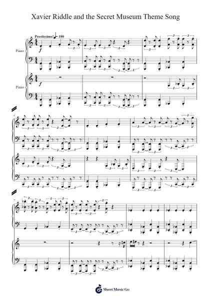 Xavier Riddle and the Secret Museum Theme Song Sheet Music by Joseph Trapanese/Jason Lazarus/Lindsay Pitts-Arr.Joanbar Crichniel