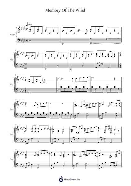Memory Of The Wind Sheet Music by Naul(나얼)-Arr.Quintle
