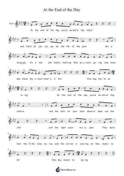 At the End of the Day Sheet Music by -Arr.Babberg Neriam