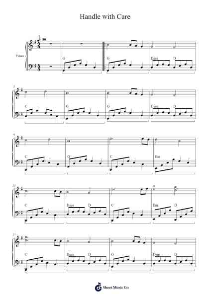 Handle with Care Sheet Music by Wordse-Arr.Trelyn