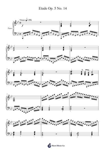 Etude Op. 5 No. 14 Sheet Music by Elias Ouzounis-Arr.Corvan Hewkins