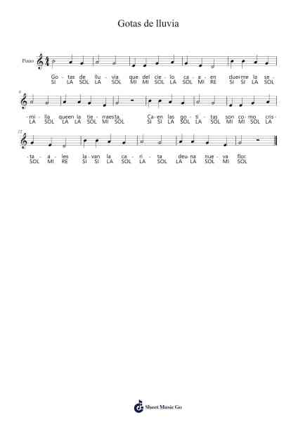 Gotas de lluvia Sheet Music by Grupo Niche-Arr.Chloekeats