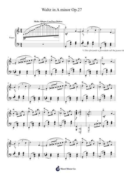 Waltz in A Minor, Op. 27 Sheet Music by Hentra Whitbart-Arr.Grifgins