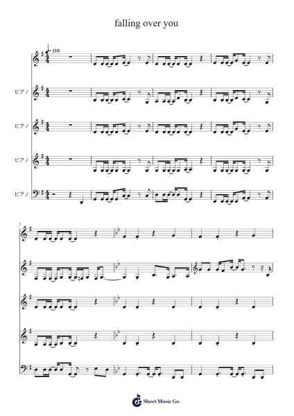 falling over you 楽譜 by -Arr.Jofield