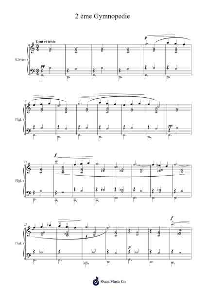 Gymnopédie No. 2 Sheet Music by Erik Satie-Arr.Galsnick Theothew