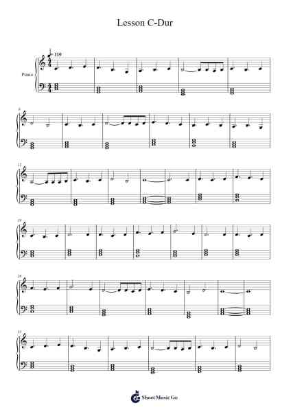 Lesson in C Major Sheet Music by Betvien Mayvier-Arr.Toddgail