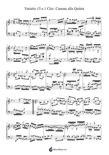 Variatio 15 a 1 Clav. Canone alla Quinta Sheet Music by -Arr.Mcian Keithhal