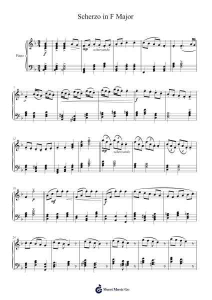Scherzo in F Major Sheet Music by Declan Hong-Arr.Lespenn