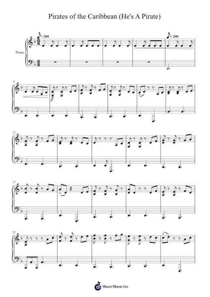 Pirates of the Caribbean (He's A Pirate) Sheet Music by Klaus Badelt-Arr.Bellzer Elrene