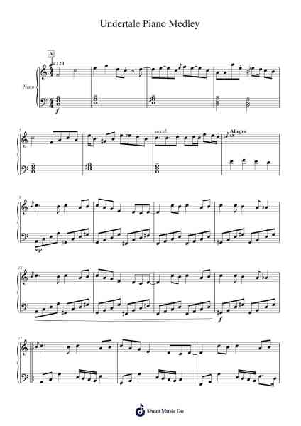 Undertale Piano Medley Sheet Music by Toby Fox-Arr.Vindiah Jeanvis