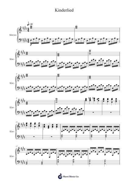 Kinderlied Sheet Music by Pullzie Willmiles-Arr.Aden Biro