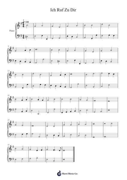 Ich ruf zu dir, Herr Jesu Christ, BWV 177 โน้ตเพลงโดย Isaac Watts-Arr.Jesine