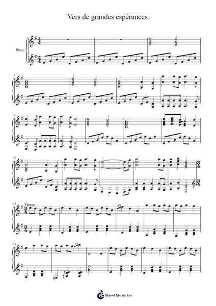 Vers de grandes espérances Sheet Music by thibaut.franco-Arr.Xanlain Drychel