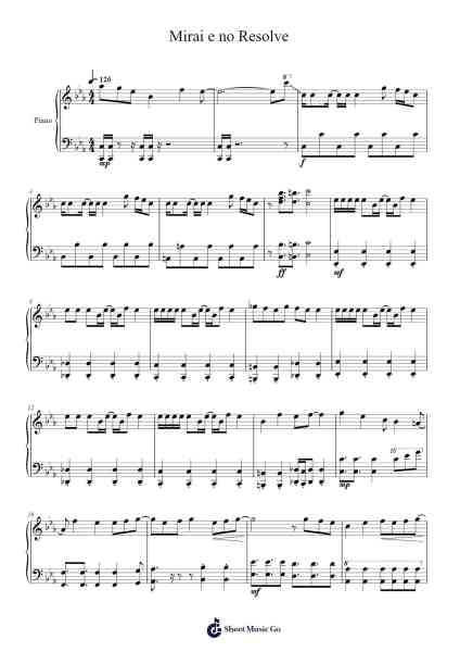 Mirai e no Resolve Sheet Music by 彩音-Arr.Louisron Whitemax