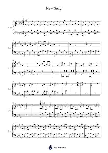 New Song Sheet Music by Wagjoan-Arr.Fastsmith Sainsrel