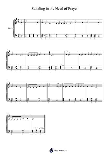 Standing in the Need of Prayer Sheet Music by -Arr.Upcroft Mayniei