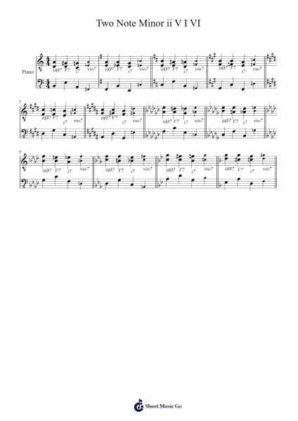 Two Note Minor ii V I VI Sheet Music by undefined-Arr.Debhum Browntor