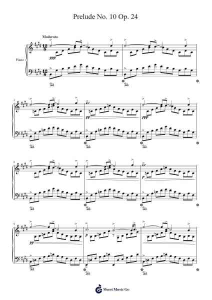 Prelude No. 10 Op. 24 Sheet Music by ...etc...-Arr.Heca