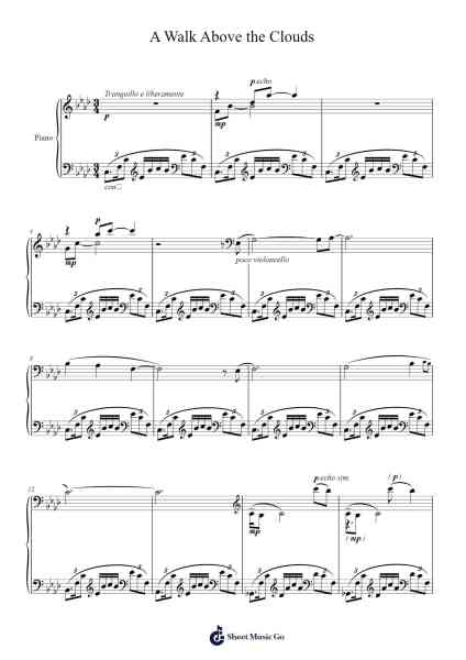 A Walk Above the Clouds Sheet Music by Youngking Eflaine-Arr.Boyleva Efglan