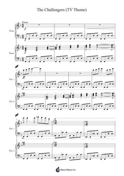 The Challengers (TV Theme) Sheet Music by Joel Hirschhorn/Al Kasha/Michael Lloyd-Arr.Grelitt Bachdrow