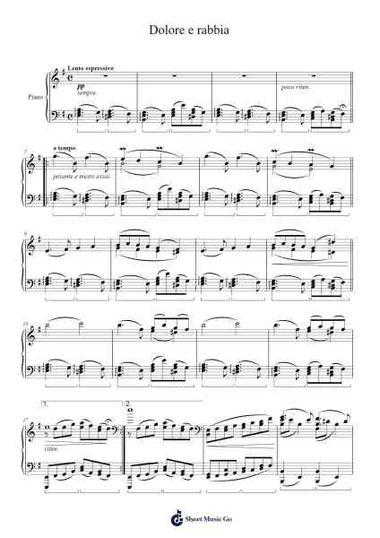 Dolore e rabbia Sheet Music by Abble8002-Arr.Rusget Garckle