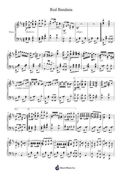 Red Bandana Sheet Music by Nettie M. Sheldon-Arr.Dunkin Betcie