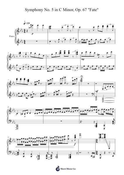 Symphony No. 5 in C Minor, Op. 67 "Fate" Sheet Music by Ludwig van Beethoven-Arr.Abraham Byjones