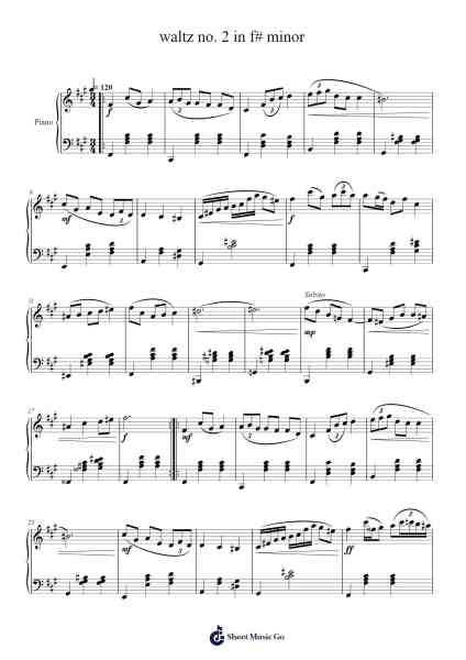Waltz No. 2 in F-sharp Minor Sheet Music by Nsmc99-Arr.Keyjean Leighmuel