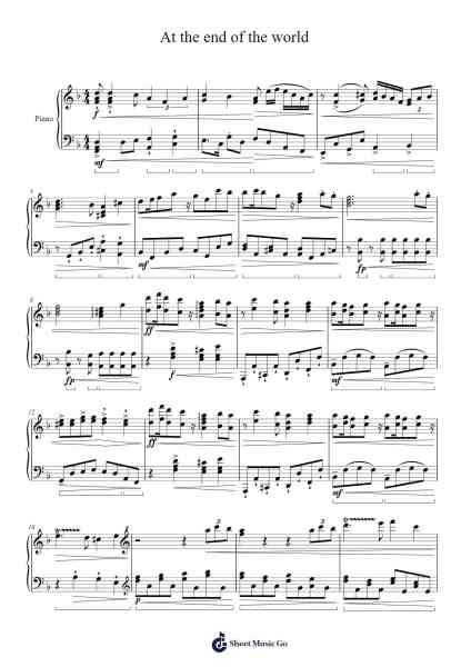 At the end of the world Sheet Music by Carrjeff-Arr.Bowsibyl Twainses