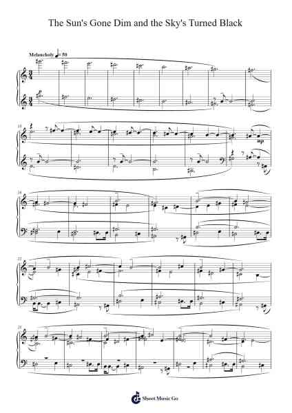 The Sun's Gone Dim and the Sky's Turned Black Sheet Music by Jóhann Jóhannsson-Arr.Tenings